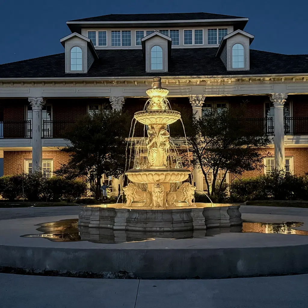 Monumental Italian Style Fountain in Classic Light Travertine
